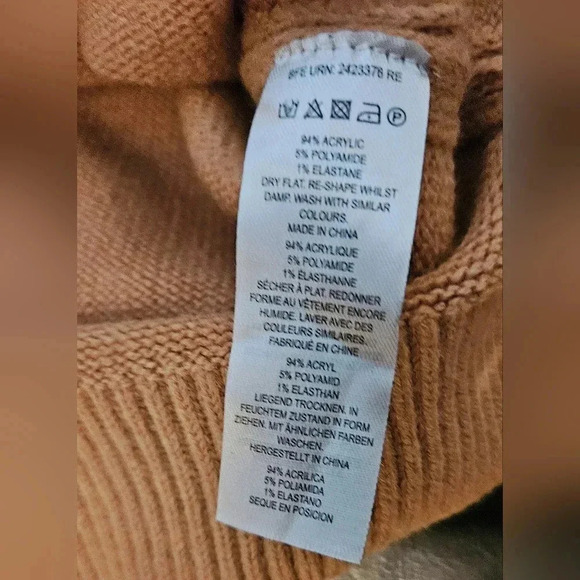 French Connection Crewneck Vest Pullover Sweater  Beige Side Slit Sz Small - Picture 7 of 7